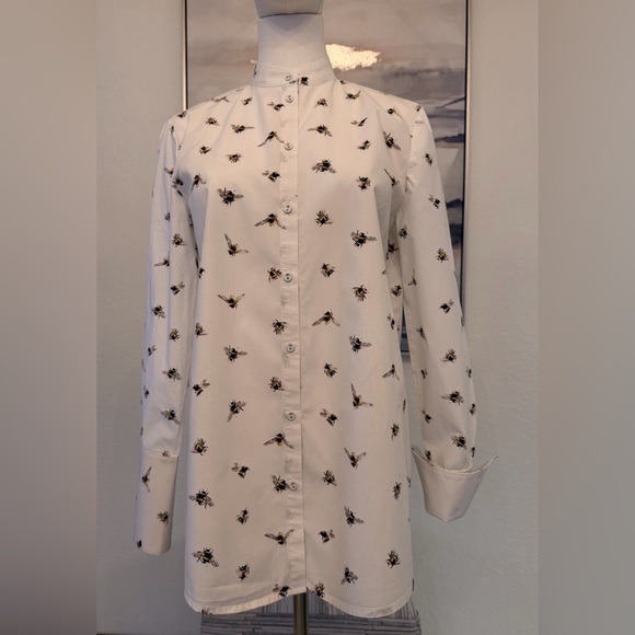Victoria Beckham for Target Iconic Bee Print Blouse Structured Designer Top - Picture 8 of 15